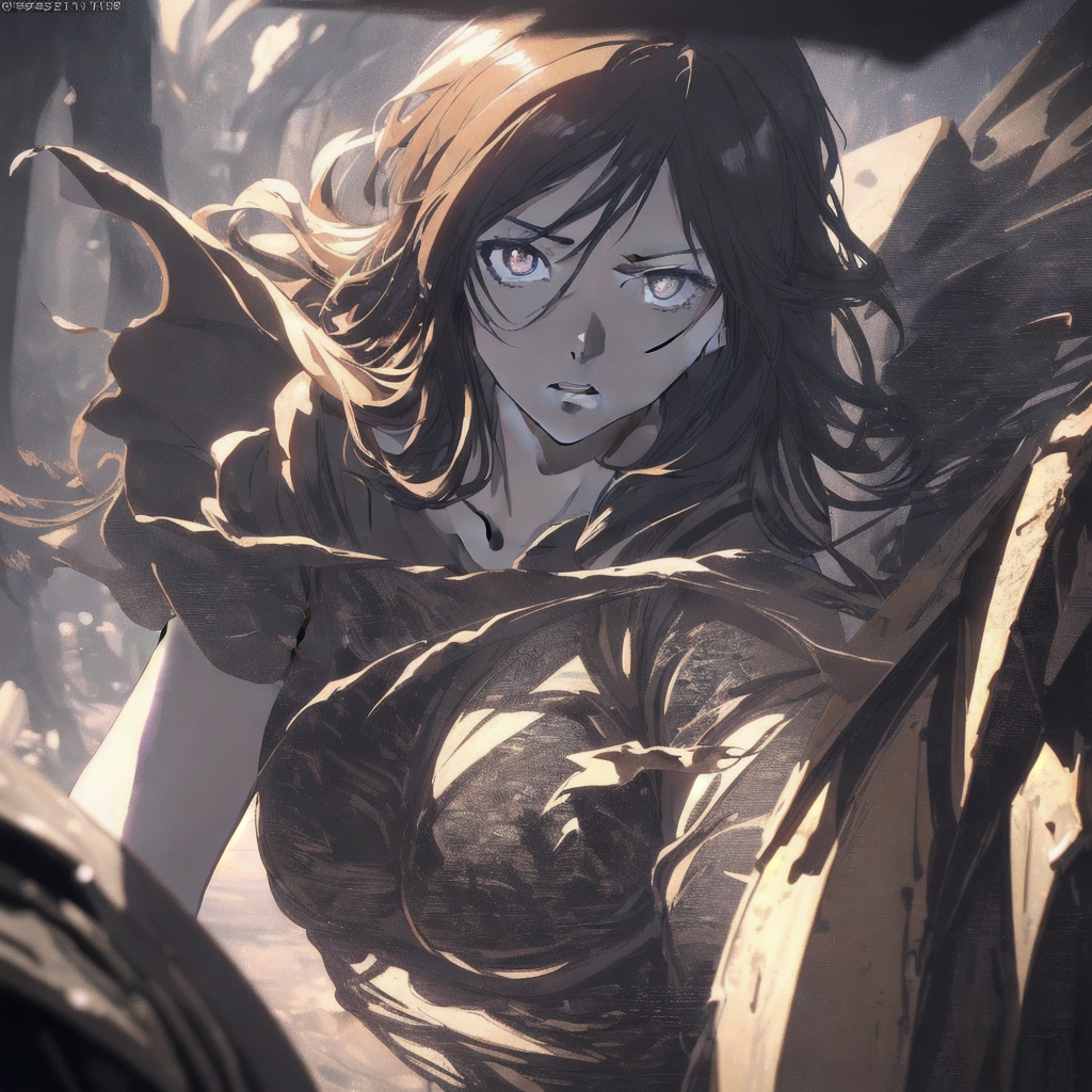 Ultra-detailed cinematic anime scene, dramatic lighting, deep shadows, glowing rim light, 4K quality, sharp focus, expressive eyes, dynamic composition, soft depth of field, subtle film grain, emotional atmosphere, detailed background environment, studio-quality anime art style, masterpiece quality, highly detailed textures, vibrant color grading